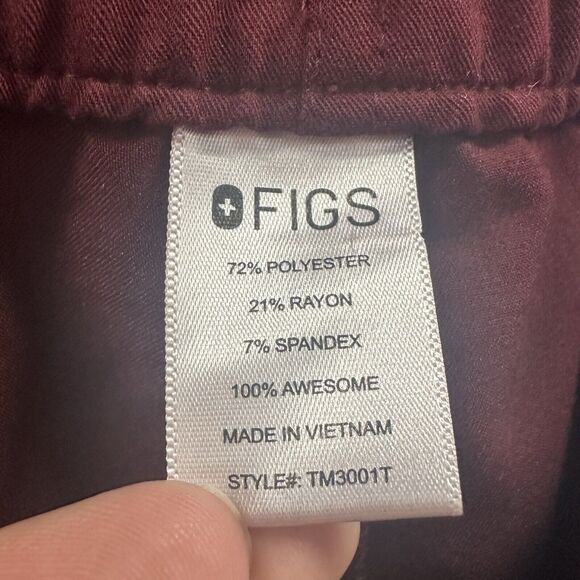 Figs Scrub Pants Mens Extra Large Tall Cairo Burgundy Red Nurse Uniform TM3001T - Picture 13 of 16
